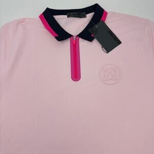 G/Fore‎ Mens 2XL Embossed Logo Rib Collar 1/4 Zip Tech Pique Golf Polo Shirt NWT
